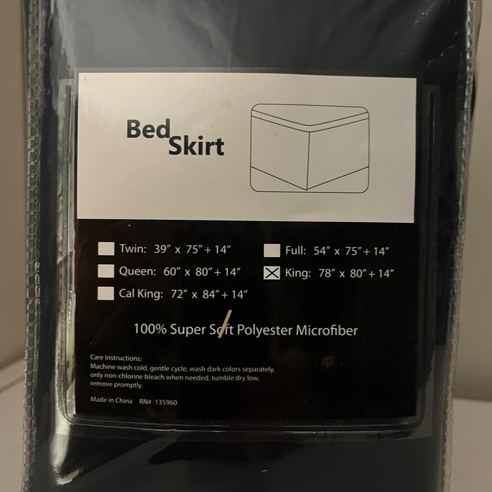 Navy Microfiber King Bed Skirt